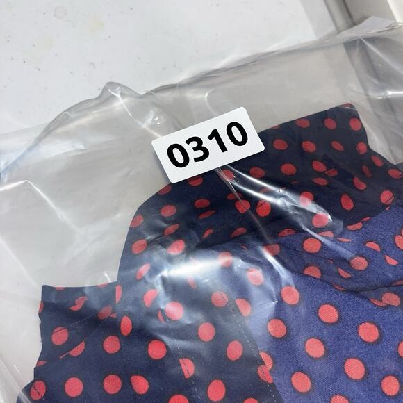 Blouse Top Women’s 1x Navy Red Polka Dot Pleats Preppy Flowy Colorful Capsule - Picture 14 of 14